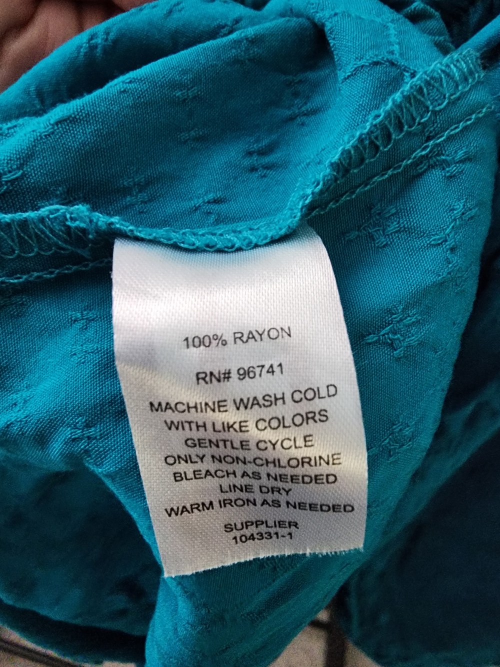 Off-Shoulder Tie-Strap Women's Top in Teal - Picture 4 of 4